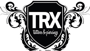 TRX tattoo and piercing shop logo. 