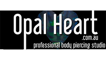 Opal Heart piercing studio logo. 