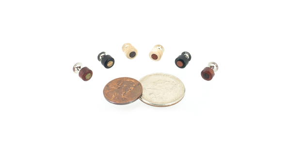 Wood round shaped earrings. Custom wood options. 