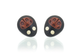 Wood Ladybug earrings. Made in Ebony wood with Bloodwood. 