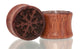 Ear gauge plugs in Bloodwood with Snowflake etched graphic. 